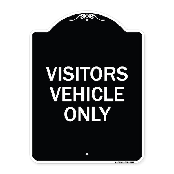 Reserved Parking Visitor Vehicles Heavy-Gauge Aluminum Architectural Sign, 24" x 18", BW-1824-23013